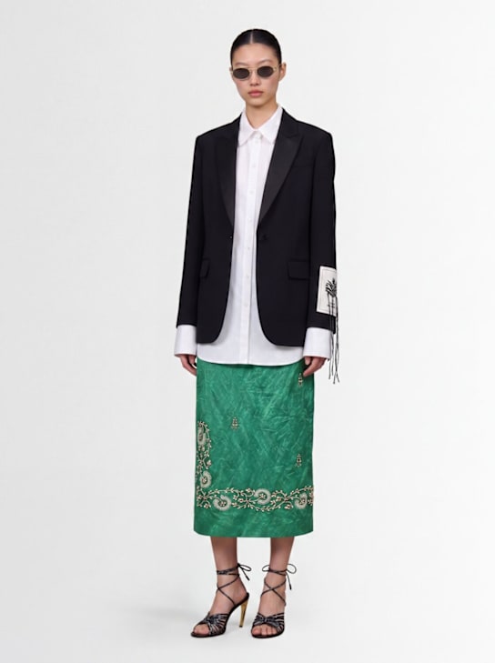 ERDEM: Single breast grain de poudre blazer