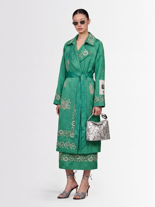 ERDEM - Embellished textured satin trench coat