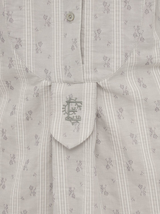 ERDEM: Ditsy striped cotton long sleeve dress
