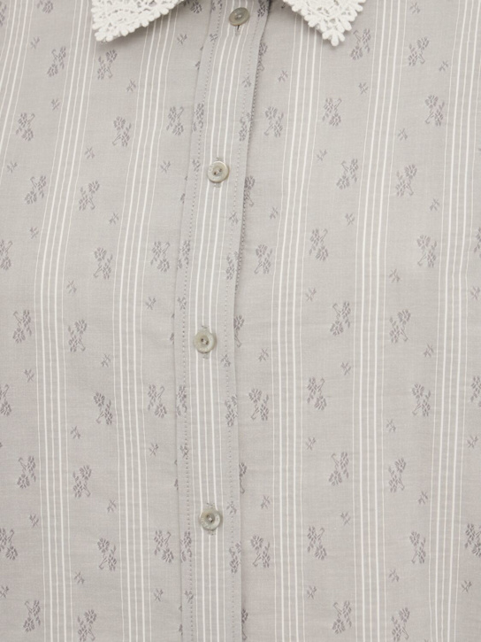 ERDEM: Ditsy striped cotton shirt