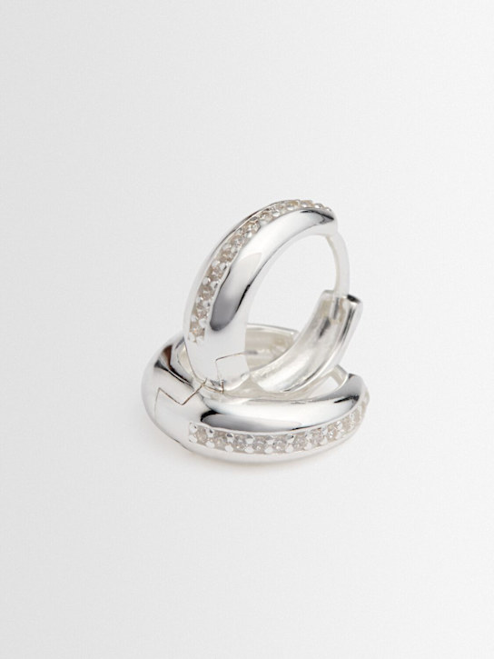 PHILIPPA STUDIOS: Dome combo medium hoop earrings