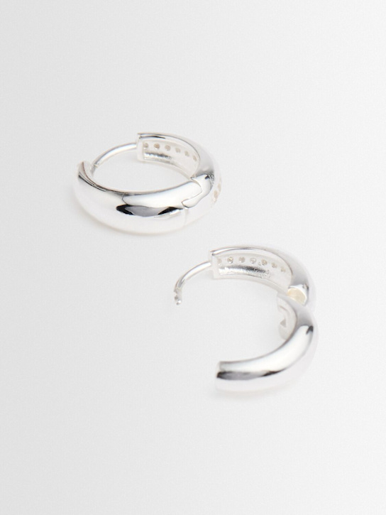 PHILIPPA STUDIOS: Dome combo medium hoop earrings