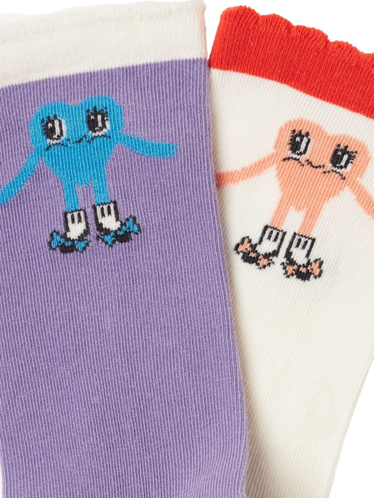 Mini Rodini: Set di 2 paia di calzini in misto cotone jacquard
