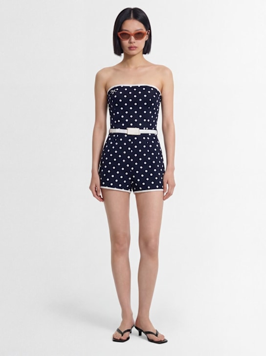 ROWEN ROSE - Polka dotted bustier playsuit
