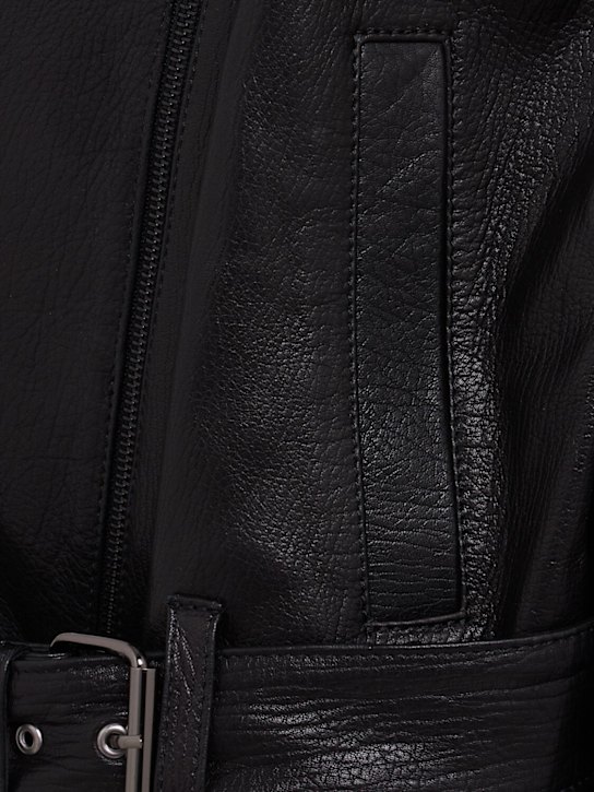 MARCELL PUSTUL: Oversize leather biker jacket