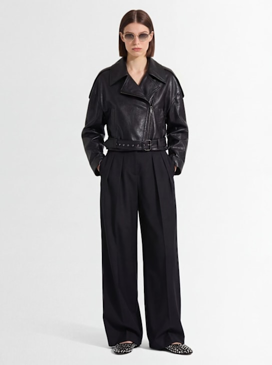 MARCELL PUSTUL - Oversize leather biker jacket