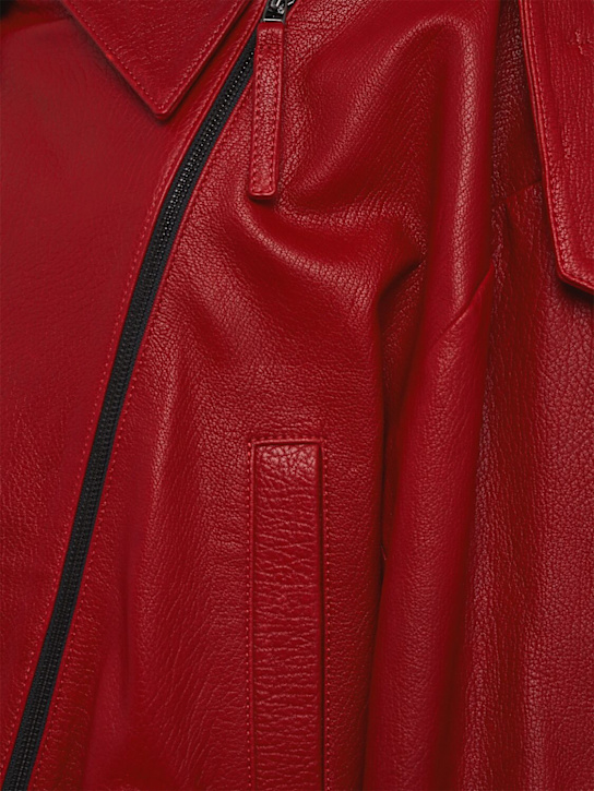 MARCELL PUSTUL: Oversize leather biker jacket