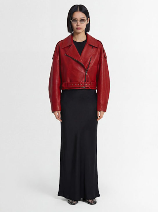 MARCELL PUSTUL - Oversize leather biker jacket