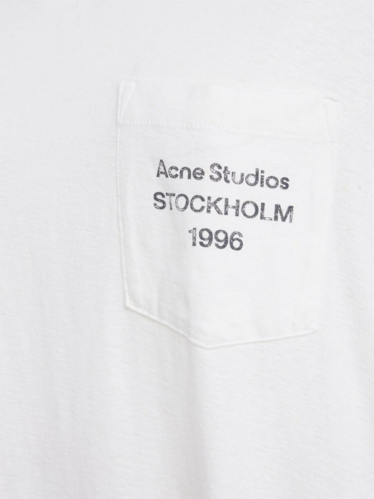 Acne Studios: T-shirt maniche lunghe Edden in misto cotone