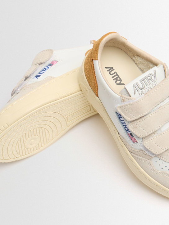 Autry: Kidstripes Low leather lace-up sneakers