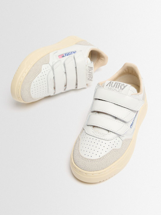 Autry: Kidstripes Low leather lace-up sneakers