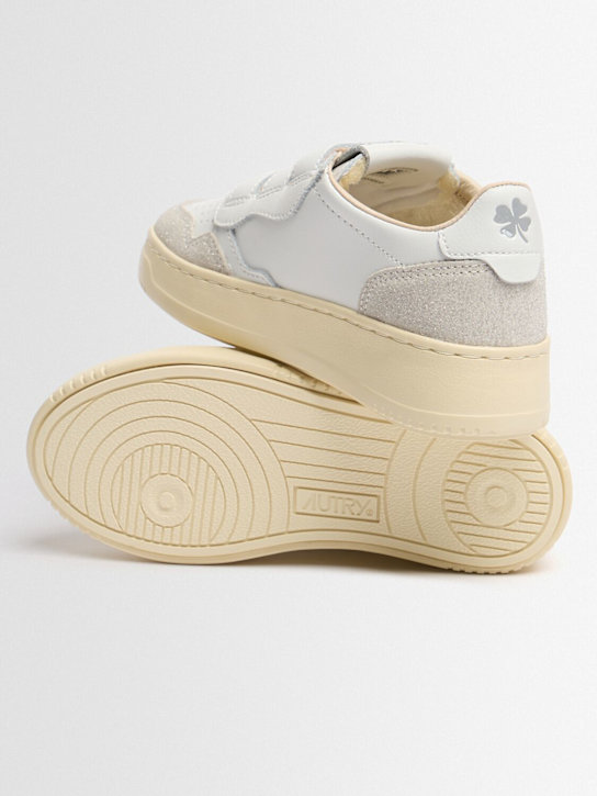 Autry: Kidstripes Low leather lace-up sneakers