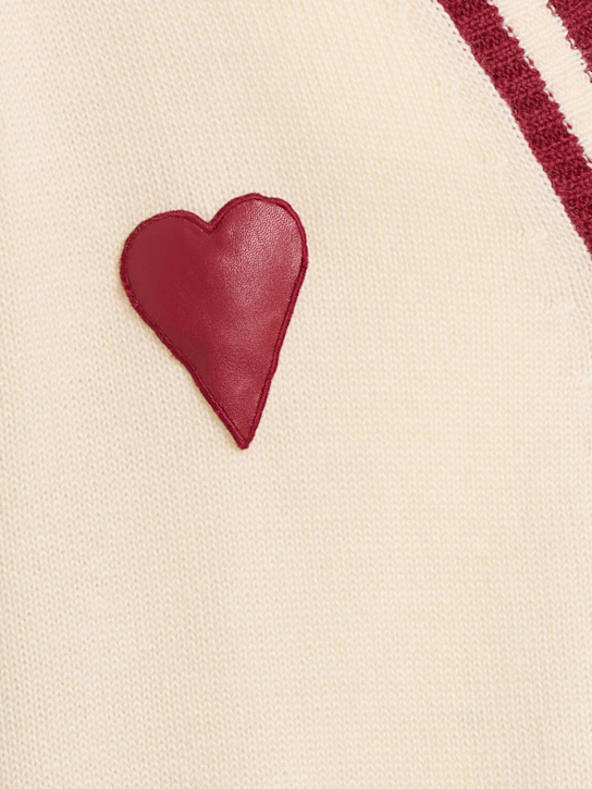 FIORUCCI: Double heart wool cardigan