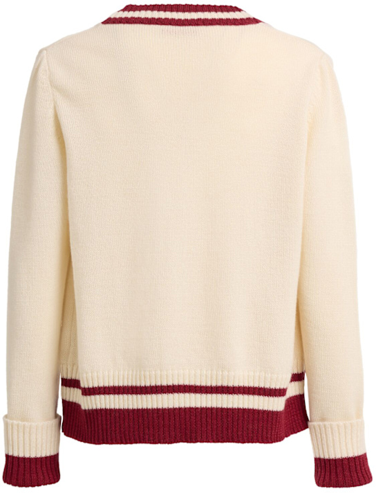 FIORUCCI: Double heart wool cardigan