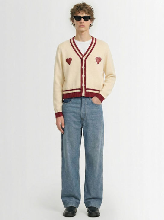 FIORUCCI - Double heart wool cardigan