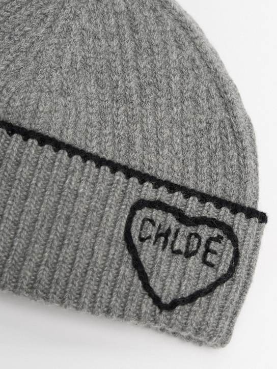 Chloé - Encouer heart rib knit knit beanie