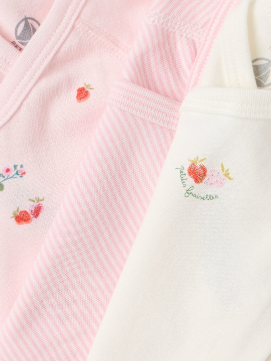 Petit Bateau: Set of 3 printed cotton bodysuits