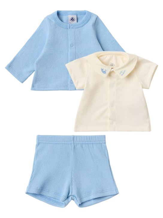Petit Bateau: Cotton jersey t-shirt, cardigan & pants