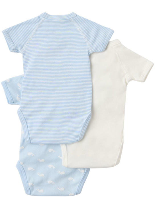 Petit Bateau: Set of 3 printed cotton bodysuits