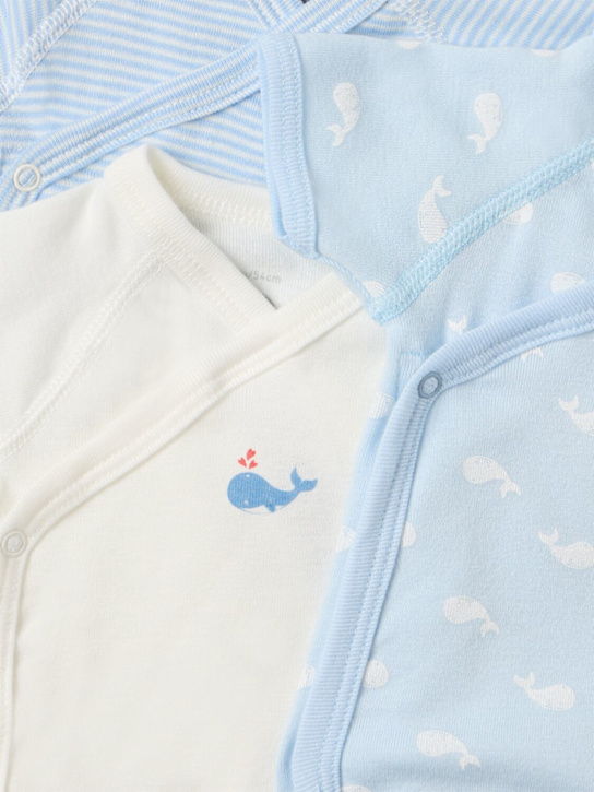 Petit Bateau - Set of 3 printed cotton bodysuits