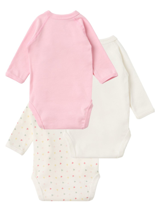 Petit Bateau: Set of 3 printed cotton bodysuits