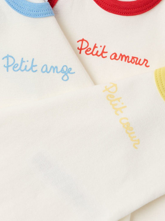 Petit Bateau: Set of 3 printed cotton bodysuits