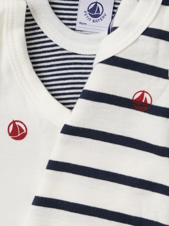 Petit Bateau: Set of 3 printed cotton bodysuits