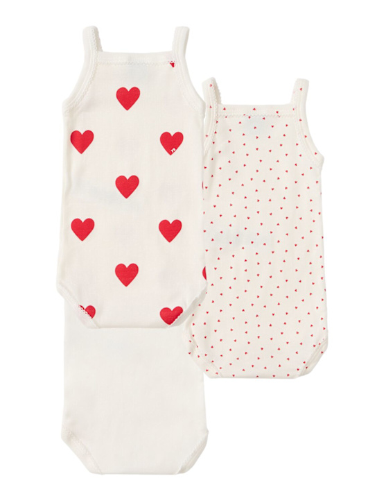 Petit Bateau: Set of 3 printed cotton bodysuits