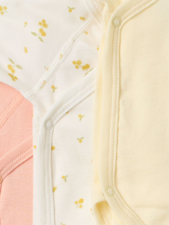 Petit Bateau - Set of 3 printed cotton bodysuits