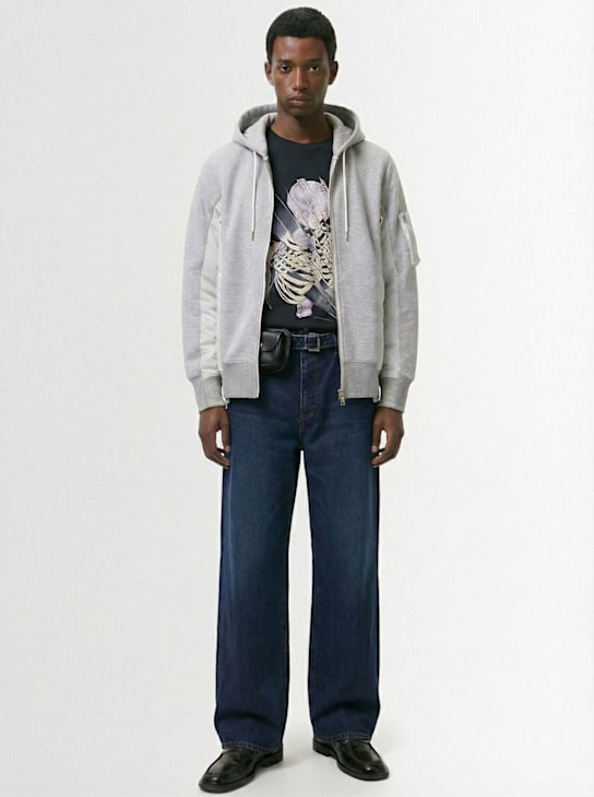 Sacai - Hoodie aus Fleece und Nylontwill