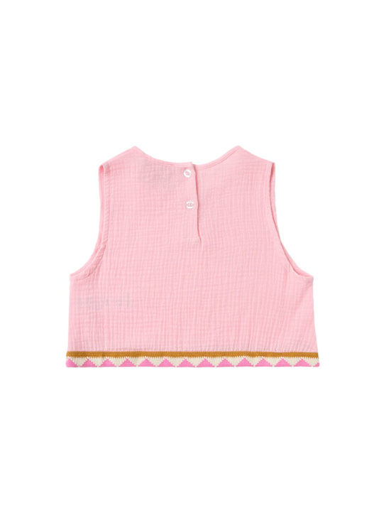 MORNING MESS THERAPY: Embroidered cotton tank top