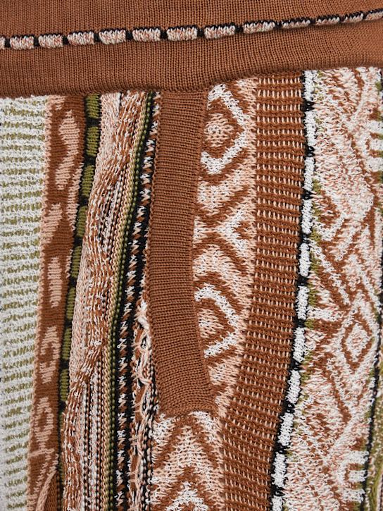 Laneus: Knitted cotton blend shorts
