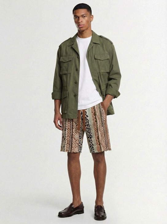 Laneus - Knitted cotton blend shorts