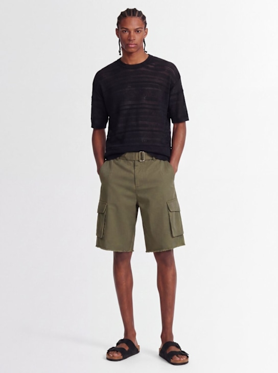 Laneus: Knitted viscose blend t-shirt