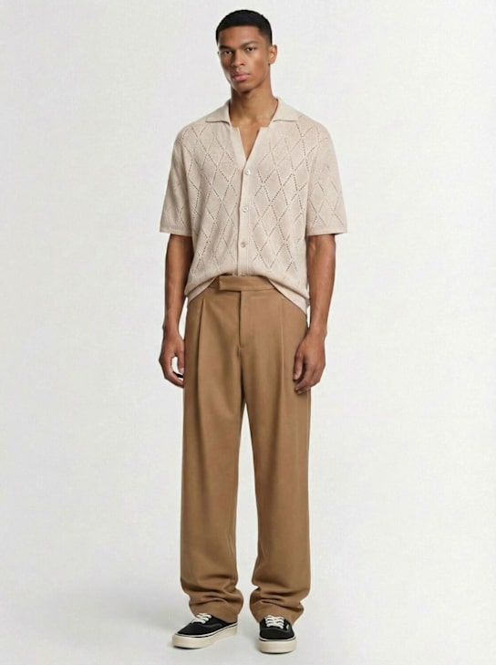Laneus - Knit cotton polo shirt