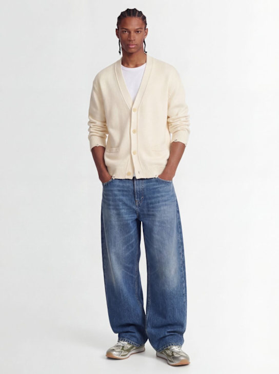 Laneus - Knitted cotton boxy fit cardigan