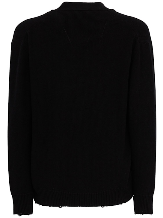 Laneus: Knitted cotton boxy fit cardigan
