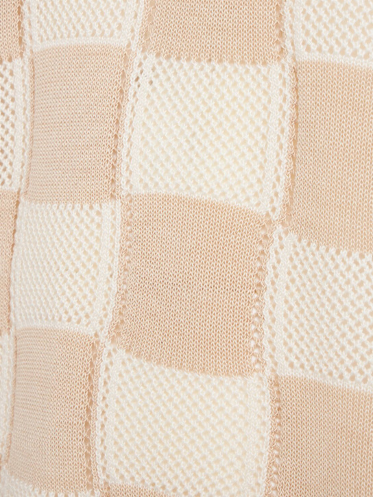Laneus: Knitted cotton blend t-shirt