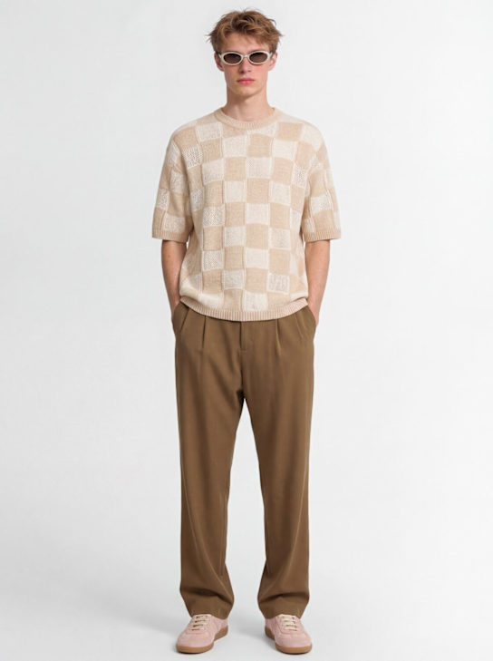 Laneus - Knitted cotton blend t-shirt