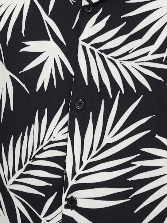 Laneus: Printed viscose bowling shirt