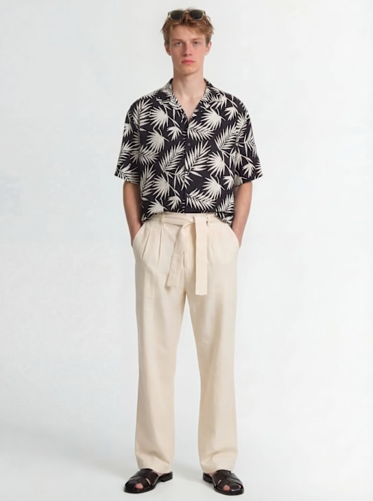 Laneus - Printed viscose bowling shirt