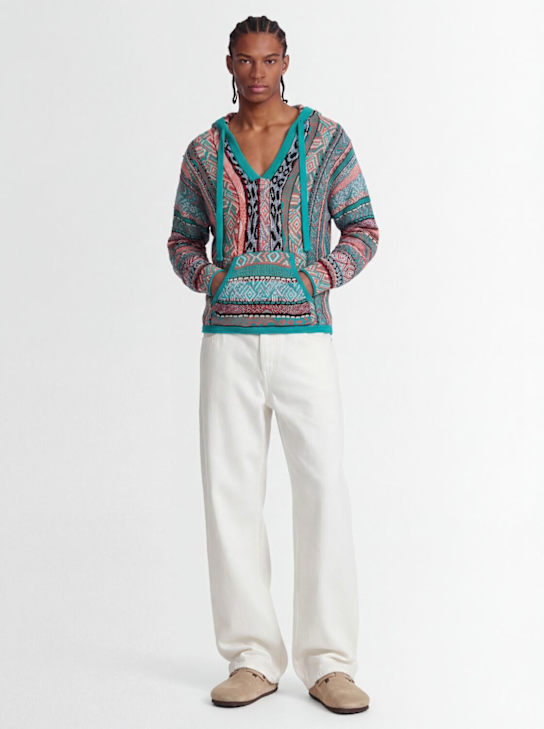 Laneus - Knitted cotton blend hoodie