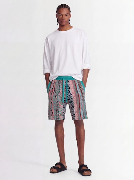 Laneus: Knitted cotton blend shorts