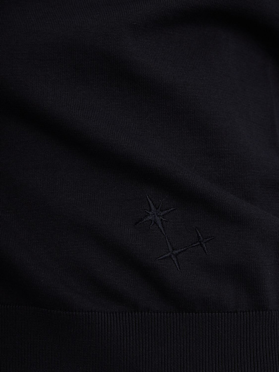 Laneus: Knitted cotton polo shirt
