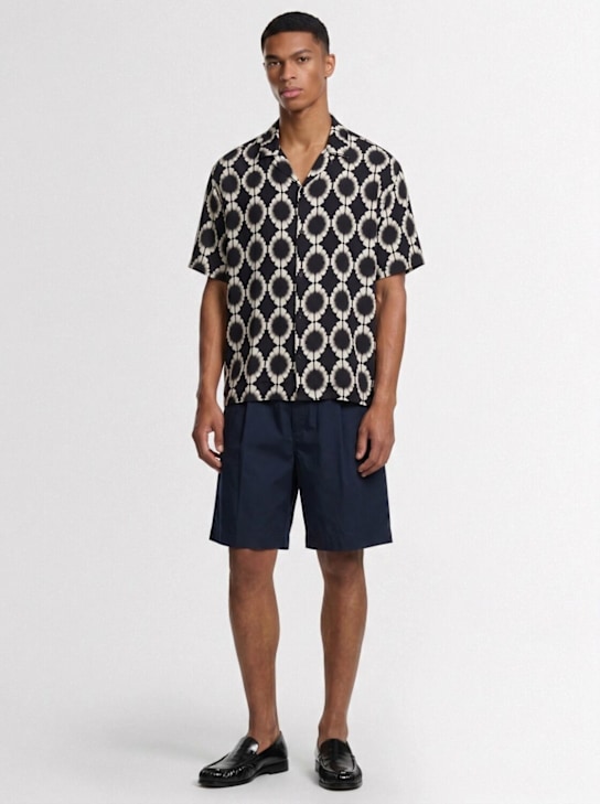Laneus: Printed boxy fit bowling shirt