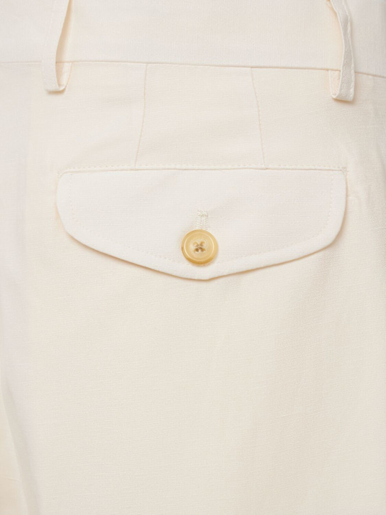 Laneus: Viscose & linen shorts