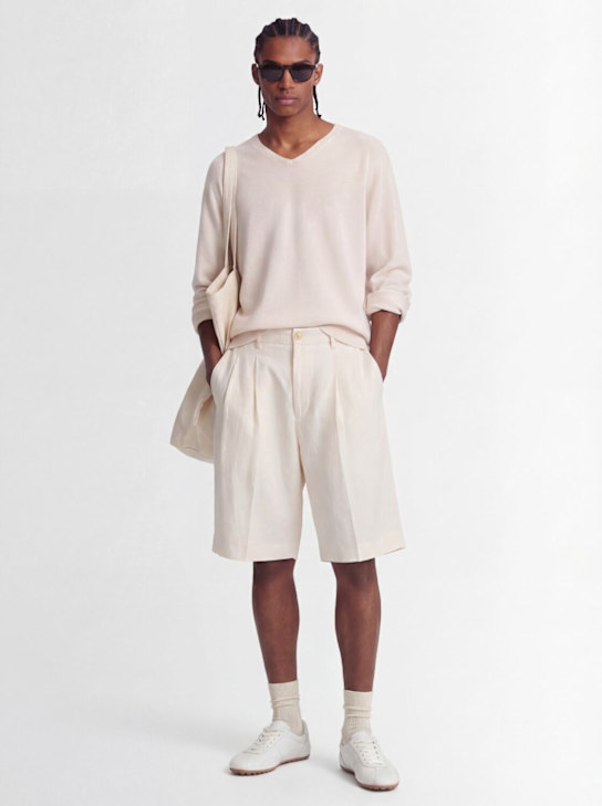 Laneus - Viscose & linen shorts