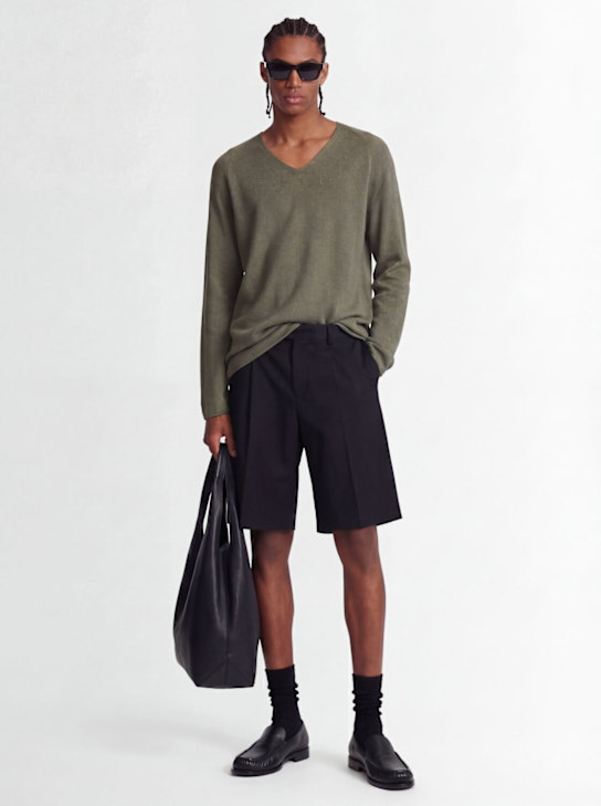Laneus - Viscose & linen shorts