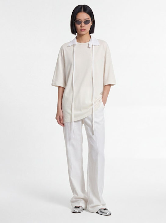 Ann Demeulemeester - Agapi cotton t-shirt w/ collar detail