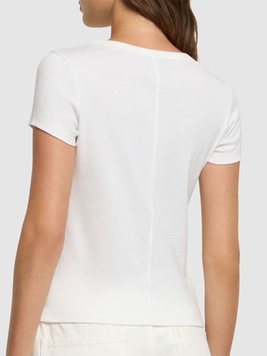 Flore Flore: T-shirt en coton biologique côtelé Car Baby Tee
